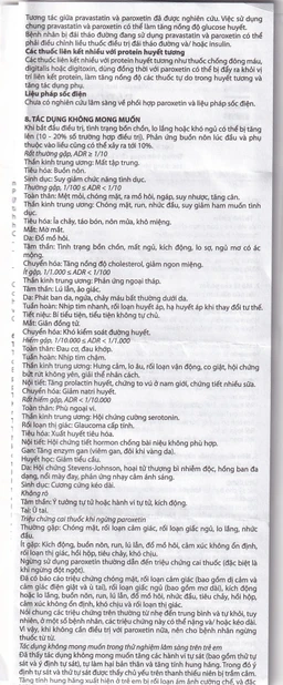 Viên nén Parokey 20mg DaViPharm điều trị trầm cảm, rối loạn ám ảnh cưỡng bức (3 vỉ x 10 viên) 