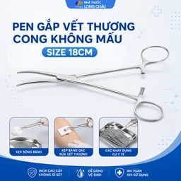 Pen gắp vết thương cong không mấu size 18cm 2