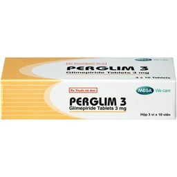 Thuốc Perglim 3mg Mega kiểm soát đường huyết ở bệnh nhân đái tháo đường type 2 (3 vỉ x 10 viên) 4