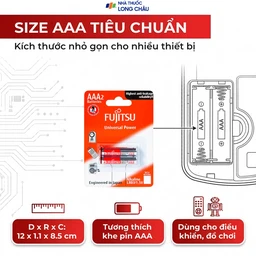 Pin Fujitsu Alkaline LR03 (2B) AAA FU-W-FI (vỉ 2 viên) dùng cho các thiết bị điện tử 4