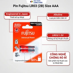 Pin Fujitsu Alkaline LR03 (2B) AAA FU-W-FI (vỉ 2 viên) dùng cho các thiết bị điện tử 3