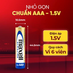 Pin kiềm Maxell super alkaline AAA LR3(GD) (vỉ 6 viên) dùng cho các thiết bị điện tử 3