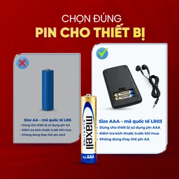 Pin kiềm Maxell super alkaline AAA LR3(GD) (vỉ 6 viên) dùng cho các thiết bị điện tử 9