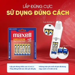 Pin kiềm Maxell super alkaline AAA LR3(GD) (vỉ 6 viên) dùng cho các thiết bị điện tử 8