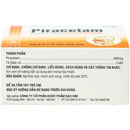Thuốc Piracetam 400mg Sao Kim điều trị triệu chứng chóng mặt, suy giảm trí nhớ (5 vỉ x 10 viên) 3