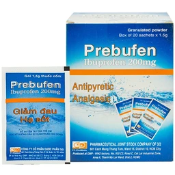 Thuốc Prebufen 200mg Dược 3-2 giúp giảm đau, hạ sốt cho trẻ em (20 gói x 1.5g) 1