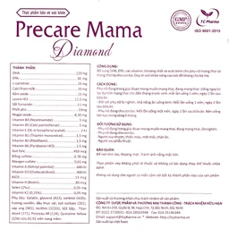 Viên uống Precare Mama Diamond cung cấp các vitamin, khoáng chất cho phụ nữ mang thai (30 viên)