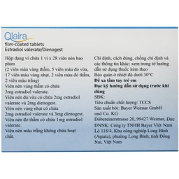 Thuốc Qlaira Bayer chỉ định tránh thai đường uống (1 vỉ x 28 viên) 2