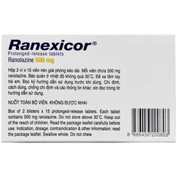 Thuốc Ranexicor 500mg Menarini điều trị đau thắt ngực mãn tính (2 vỉ 15 viên)