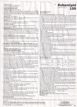 Thuốc Rebamipid 100 DHG điều trị loét dạ dày (5 vỉ x 10 viên)