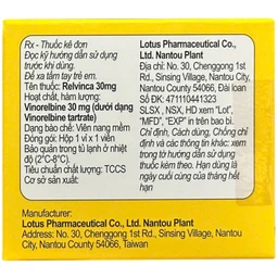 Thuốc Relvinca 30mg Lotus điều trị đầu tay cho bệnh ung thư phổi không phải tế bào nhỏ (1 vỉ x 1 viên) 2