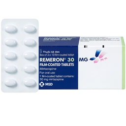 Thuốc Remeron 30mg MSD điều trị các đợt của trầm cảm nặng (3 vỉ x 10 viên)