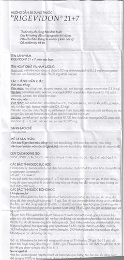 Thuốc Rigevidon 21+7 Gedeon dùng cho tránh thai (3 vỉ x 28 viên) 