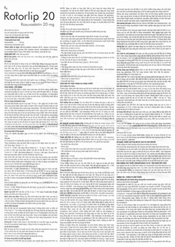 Thuốc Rotorlip 20 DHG điều trị tăng cholesterol máu, dự phòng biến cố tim mạch (3 vỉ x 10 viên)