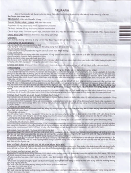 Thuốc Rupafin 10mg Hyphens điều trị viêm mũi dị ứng, nổi mày đay (1 vỉ x 10 viên)