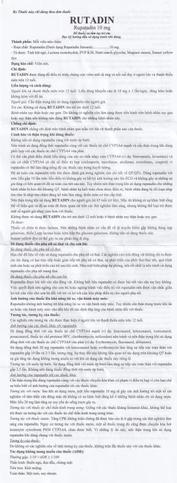 Thuốc Rutadin 10mg pharma usa điều trị triệu chứng của viêm mũi dị ứng và nổi mề đay (3 vỉ x 10 viên)
