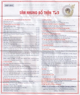 Thuốc Sâm Nhung Bổ Thận TW3 dưỡng huyết tư âm, bổ thận, cố tinh (30 viên)