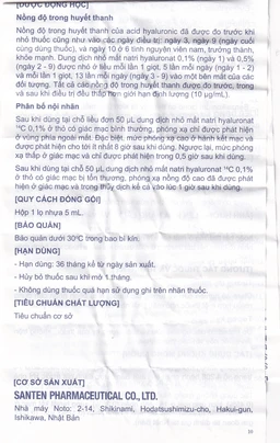 Thuốc nhỏ mắt Sanlein 0.1% Santen hỗ trợ điều trị rối loạn biểu mô kết giác mạc (5ml)