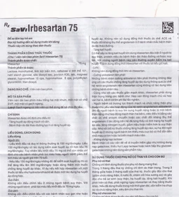 Thuốc SaVi Irbesartan 75 SaviPharm điều trị tăng huyết áp, bệnh thận (3 vỉ x 10 viên)