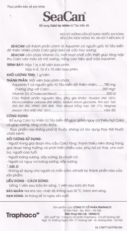 Viên bổ sung Canxi Seacan Traphaco (60 viên)