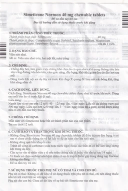 Viên nhai Simeticone Normon 40mg chống đầy hơi và chướng bụng (Lọ 30V)