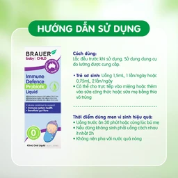 Siro giúp bổ sung lợi khuẩn, tốt cho đường ruột Immune Defence Probiotic Liquid Brauer (45ml)