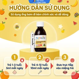 Siro bổ sung vitamin, khoáng chất cho trẻ từ 1-12 tuổi Multivitamin + Iron liquids kids Pentavite (200ml) 5