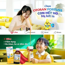 Siro ho Fortuss Otosan 180g hỗ trợ làm dịu cơn ho hiệu quả, bảo vệ niêm mạc 