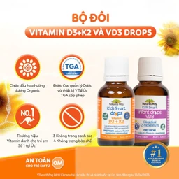 Siro hỗ trợ hấp thu canxi, giúp xương, răng chắc khỏe Nature's Way Kids Smart Drops Vitamin D3+K2 (Hộp 11ml) 11