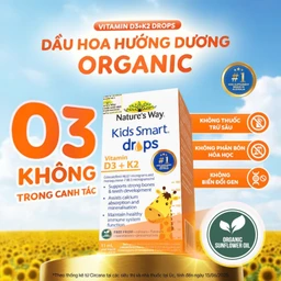 Siro hỗ trợ hấp thu canxi, giúp xương, răng chắc khỏe Nature's Way Kids Smart Drops Vitamin D3+K2 (Hộp 11ml) 4