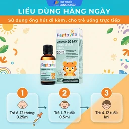 Siro hỗ trợ xương và răng chắc khoẻ Pentavite Vitamin D3 & K2 Infant & Kid liquid 30ml 5