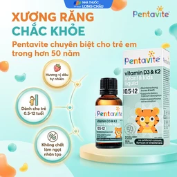 Siro hỗ trợ xương và răng chắc khoẻ Pentavite Vitamin D3 & K2 Infant & Kid liquid 30ml 2