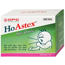 Siro HoAstex OPC điều trị ho, giảm ho trong viêm họng, viêm phế quản (30 gói x 5ml)