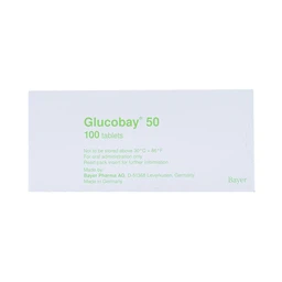 Thuốc Glucobay 50 điều trị kết hợp chế độ ăn kiêng cho bệnh nhân đái tháo đường (10 vỉ x 10 viên)