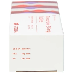 Thuốc Bisoprolol 2.5mg Tablets Stella điều trị tăng huyết áp, đau thắt ngực mạn tính ổn định (3 vỉ x 10 viên)