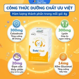 Bột hòa tan giúp ăn ngon miệng, tăng cường tiêu hóa, cải thiện tình trạng biếng ăn Soki Deli (18 gói x 4g) 3