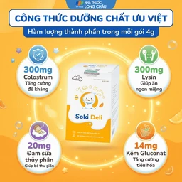 Bột hòa tan giúp ăn ngon miệng, tăng cường tiêu hóa, cải thiện tình trạng biếng ăn Soki Deli (18 gói x 4g) 3