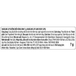 Son dưỡng môi Vaseline Lip hồng xinh dưỡng ẩm, màu hồng tự nhiên (7g) 5