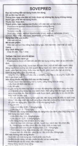 Viên sủi Sovepred Mekophar điều trị viêm khớp dạng thấp, lupus ban đỏ toàn thân (30 viên) 