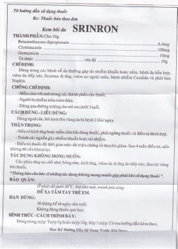 Kem bôi da Srinron 10g Mipharmco điều trị các bệnh về da do nhiễm khuẩn hoặc nấm, bệnh da hỗn hợp