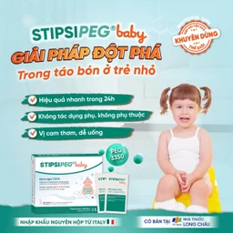 Bột nhuận tràng Stipsipeg Baby Macrogol 3350 (20 gói x 5g) cải thiện tình trạng táo bón cho trẻ từ 6 tháng tuổi