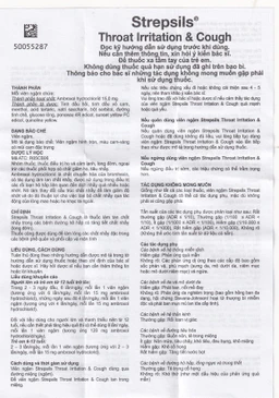 Viên ngậm Strepsils Throat Irritation & Cough Reckitt Benckiser giúp làm sạch đường thở và kiểm soát ho (2 vỉ x 12 viên)