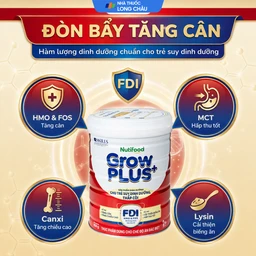 Sữa cho trẻ suy dinh dưỡng, thấp còi (đỏ) Nutifood growplus+ 2+ (850g) 5