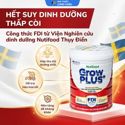 Sữa cho trẻ suy dinh dưỡng, thấp còi (đỏ) Nutifood growplus+ 2+ (850g) 4