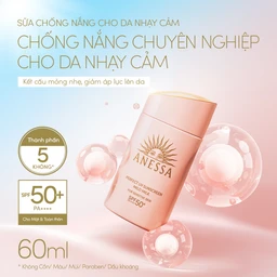 Sữa chống nắng Anessa Perfect UV Sunscreen Mild Milk SPF 50+ PA++++ dịu nhẹ cho da nhạy cảm và trẻ em (60ml) 2