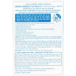Sữa chống nắng Senka Perfect UV Milk A SPF50+ PA++++ giúp dưỡng ẩm, bảo vệ da cho mặt và toàn thân (40ml) 5