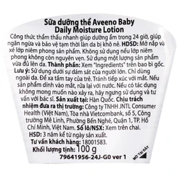 Sữa dưỡng thể Aveeno baby daily moisture lotion 100g 4