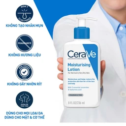 Sữa dưỡng ẩm da CeraVe Moisturising Lotion 236ml dành cho da thường, da khô và rất khô