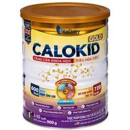 Sữa hỗ trợ tăng cân khoa học và tiêu hóa tốt cho trẻ 1-10 tuổi Calokid Gold Vitadairy (900g)