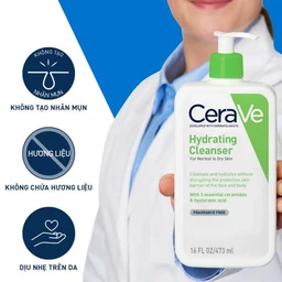 Sữa rửa mặt cho da thường và khô Cerave Hydrating Cleanser 473ml
